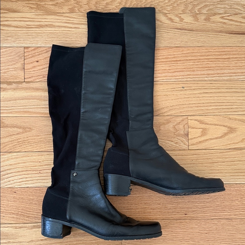 Stuart Weitzman Black Leather Below Knee Boots 8.5